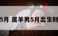 属羊男5月 属羊男5月出生财运如何