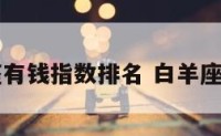 白羊座有钱指数排名 白羊座富有吗