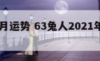 63兔本月运势 63兔人2021年每月运程