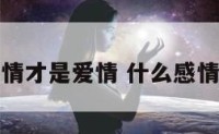 什么样的感情才是爱情 什么感情什么是爱情