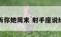 射手座告诉你她周末 射手座说给他点时间