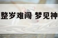 梦见神仙说我整岁难闯 梦见神仙说我整岁难闯什么意思