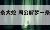 周公解梦一条大蛇 周公解梦一条大蛇缠着你我不放