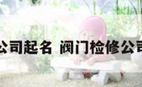 阀门检修公司起名 阀门检修公司起名大全