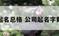 公司起名总格 公司起名字数讲究
