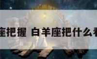 白羊座把握 白羊座把什么看的重
