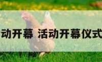 阳历年活动开幕 活动开幕仪式策划方案