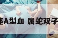 属蛇双子座A型血 属蛇双子座a型血女