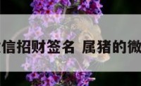 猪年微信招财签名 属猪的微信签名