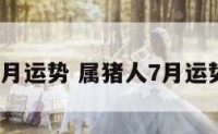 属猪人7月运势 属猪人7月运势和财运