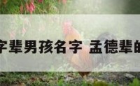 孟德字辈男孩名字 孟德辈的名字