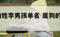 2018属狗姓李男孩单名 属狗的姓李叫什么名字好