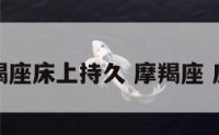 摩羯座床上持久 摩羯座 床上