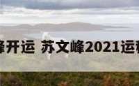 苏文峰开运 苏文峰2021运程详解