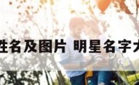 明星姓名及图片 明星名字大合集