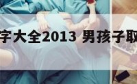 取男孩名字大全2013 男孩子取名字大全2011