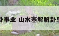 山水赛卦事业 山水塞解解卦感情发展
