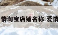 关于爱情淘宝店铺名称 爱情的店名