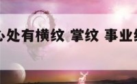 事业线掌心处有横纹 掌纹 事业线旁边长了一条横线