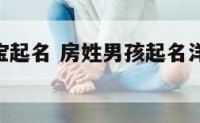 房姓狗宝宝起名 房姓男孩起名洋气点的2021年