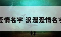 浪漫爱情名字 浪漫爱情名字男生