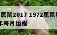 1972属鼠2017 1972属鼠男在2025年每月运程