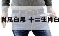 十二生肖属白黑 十二生肖白肖黑肖