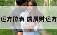 属鼠财运方位表 属鼠财运方位在哪