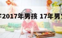 男孩名字2017年男孩 17年男宝宝好听名字