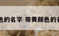 带黄颜色的名字 带黄颜色的名字女生