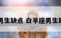 白羊座男生缺点 白羊座男生缺点多吗