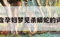包含孕妇梦见杀蟒蛇的词条