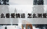 怎么看爱情运 怎么测爱情