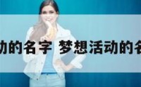 梦想活动的名字 梦想活动的名字大全