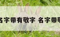 哪些明星名字带有敬字 名字带敬字的名人