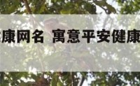中老年的健康网名 寓意平安健康中老年人的网名