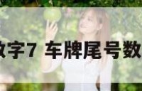 车牌尾号数字7 车牌尾号数字0～9寓意