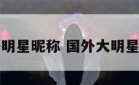 国外明星昵称 国外大明星名字