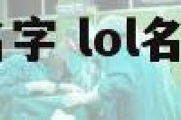 lol人物能用名字 lol名字可以用繁体吗