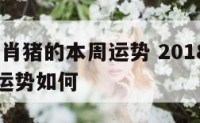 2018生肖猪的本周运势 2018生肖猪的本周运势如何