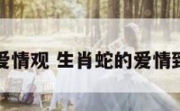生肖蛇爱情观 生肖蛇的爱情致命弱点