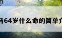 属马64岁什么命的简单介绍