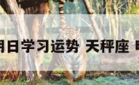 天秤座明日学习运势 天秤座 明日运势