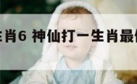 神仙打一生肖6 神仙打一生肖最佳答案是什么