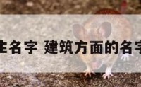 建筑学生名字 建筑方面的名字怎么起