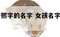女孩名字带熙字的名字 女孩名字带熙字的名字有哪些