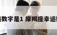 摩羯座幸运数字是1 摩羯座幸运数字是什么