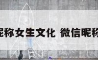 微信昵称女生文化 微信昵称 文化