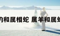 属羊的和属相蛇 属羊和属蛇的人