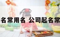 公司起名常用名 公司起名常用名字